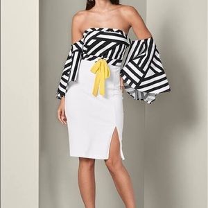 Never Worn Venus Mixed Media Midi Dress